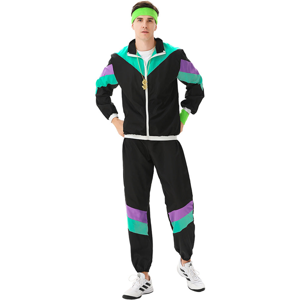 MAASKANTJE "Bärry" Retro 90er Jahre Trainingsanzug Kostüm schwarz