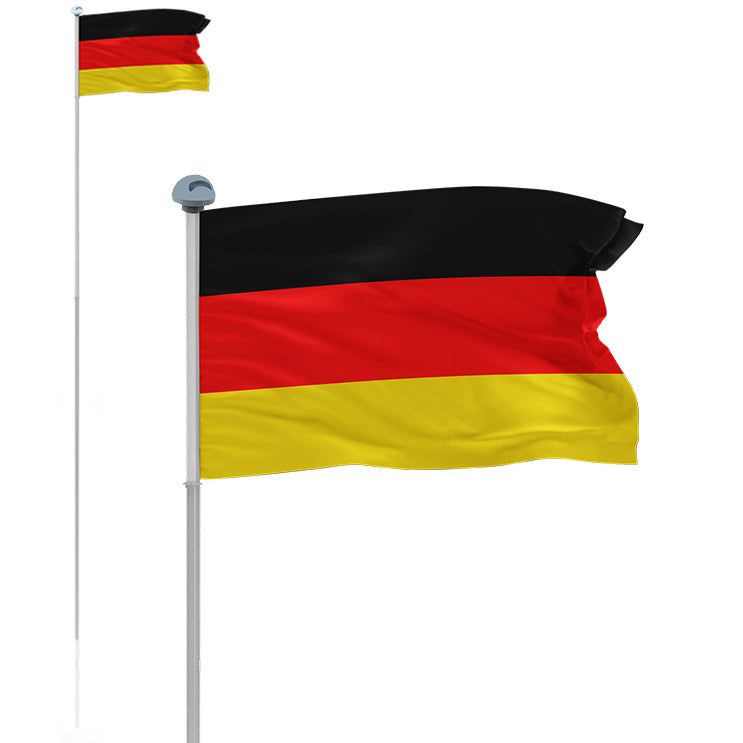 MUWO "Glory" Flagpole 6.1 m with ground socket silver