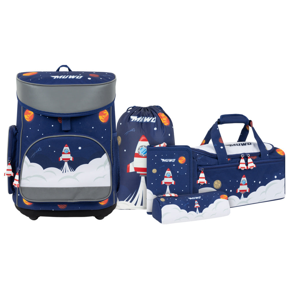 MUWO "Lil Elon" Kinder Schulranzen Set 5-tlg.