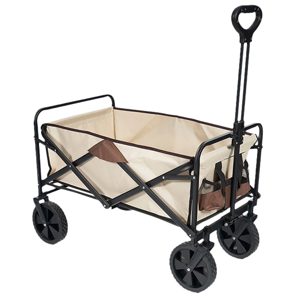 MUWO faltbarer Bollerwagen 100 L, max. 110 kg braun/beige