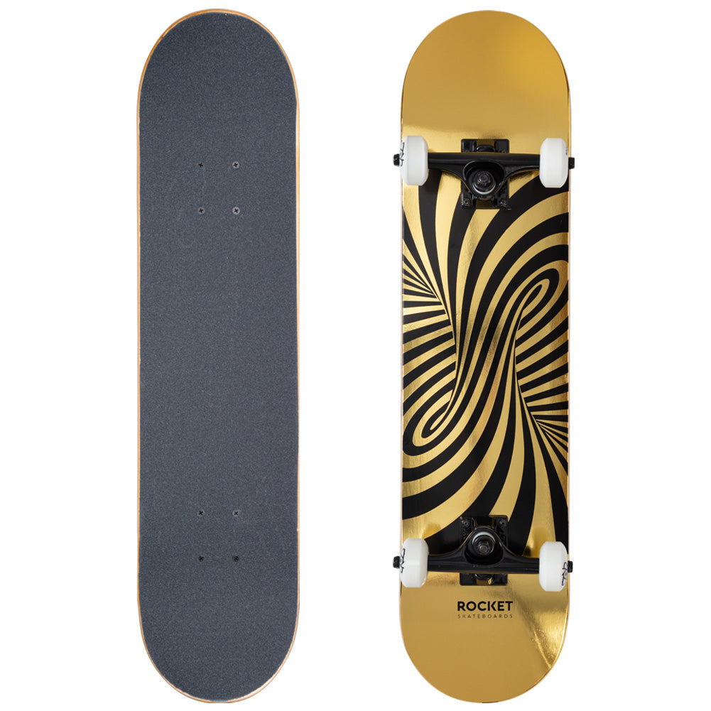 Rocket Twisted Foil Gold 7.50" Skateboard RKT-COM-1555