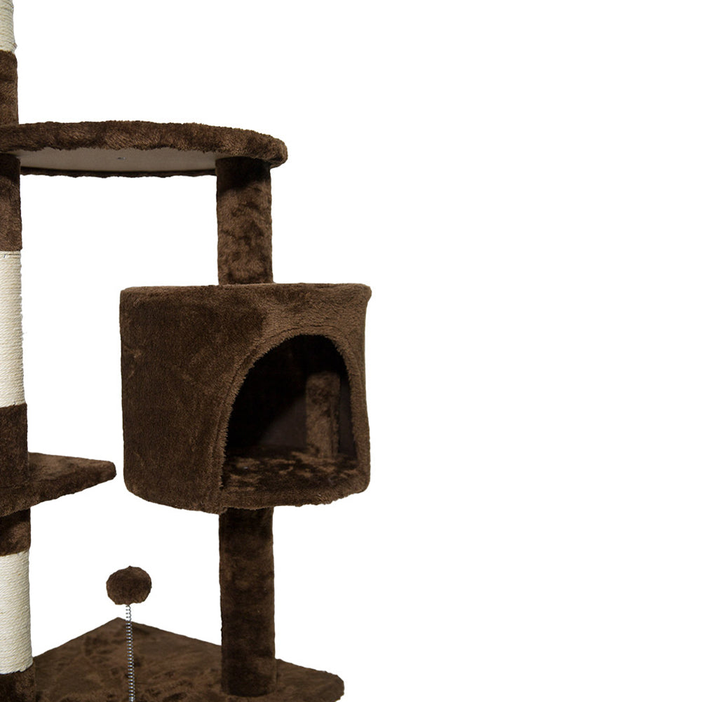 SPOCADO "Athletic" Kratzbaum für Katzen 112 x 40 x 40 cm braun