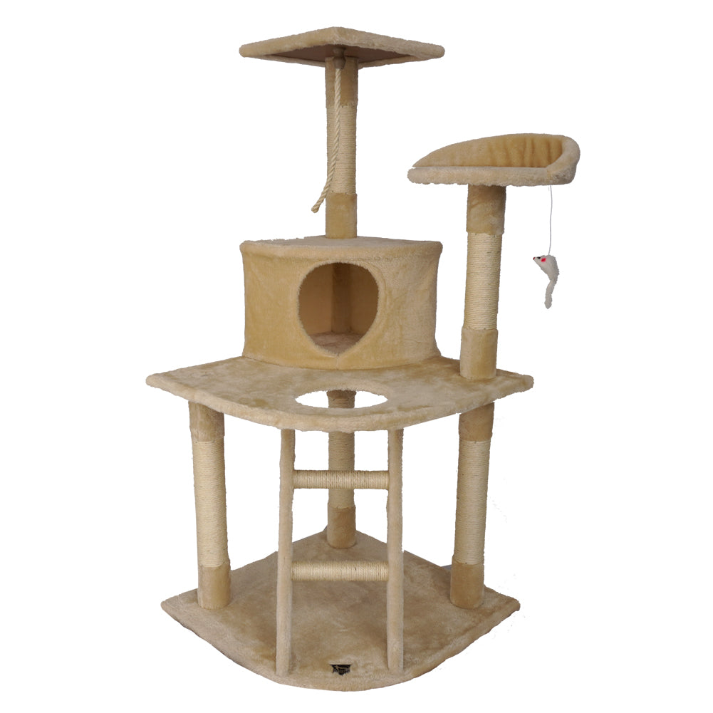 SPOCADO "Rovers" Kratzbaum für Katzen 120 x 55 x 55 cm beige