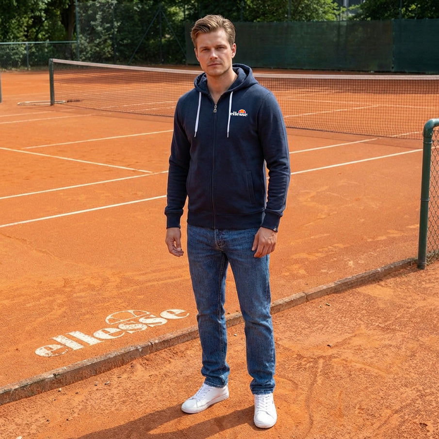 ellesse Klemerio Full Zip Herren Kapuzen Sweatjacke SOP23857-Navy