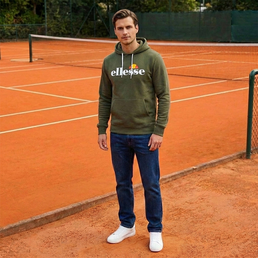 ellesse Monesiglio Hoody Herren Kapuzen Sweatshirt SOP23865-Khaki