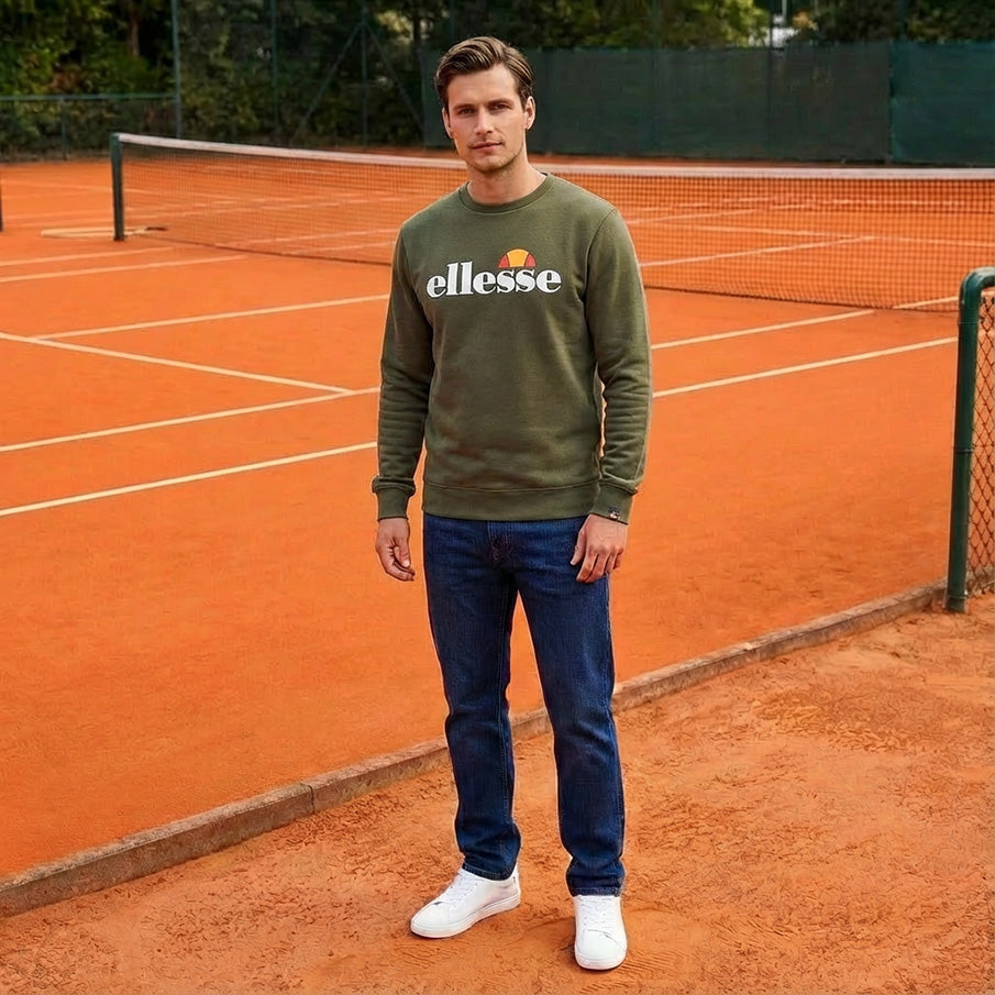 ellesse Kanya Crew Herren Sweatshirt SOP24044-Khaki