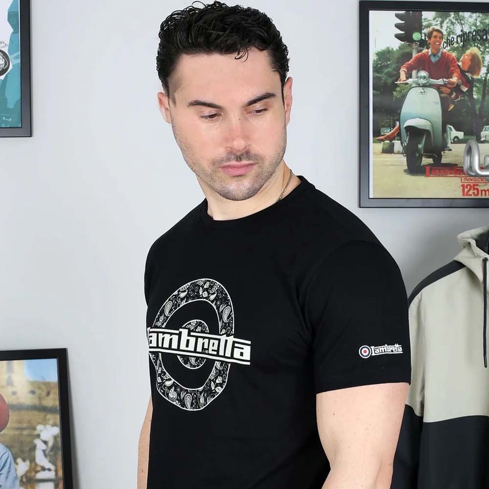 Lambretta Paisley Target Tee Herren T-Shirt SS1011-BLK