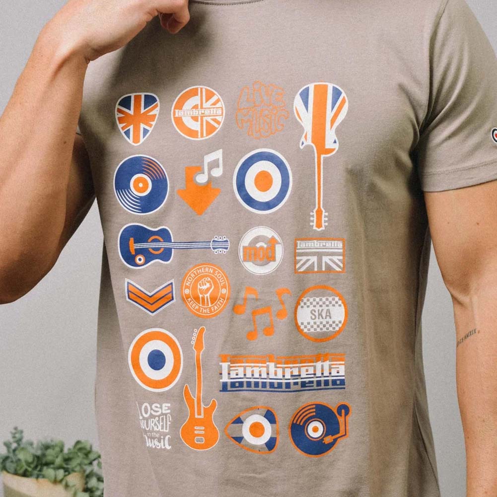 Lambretta Music Icon Tee Herren T-Shirt SS1526-CINDER