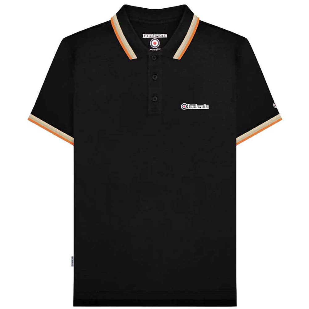 Lambretta Triple Tipped Herren Polo-Shirt SS1650-BLK-S-C-O