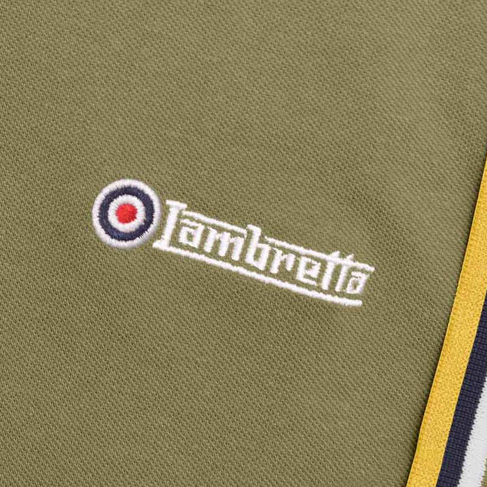 Lambretta Triple Tipped Herren Polo-Shirt SS1650-KHAKI-W-N-G