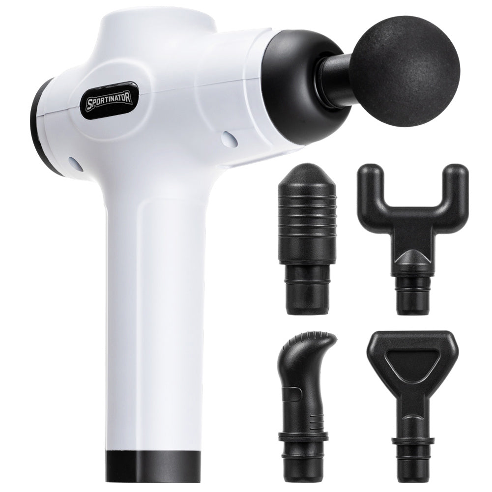 SPORTINATOR "Level Up" Massagepistole inkl. Zubehör weiß