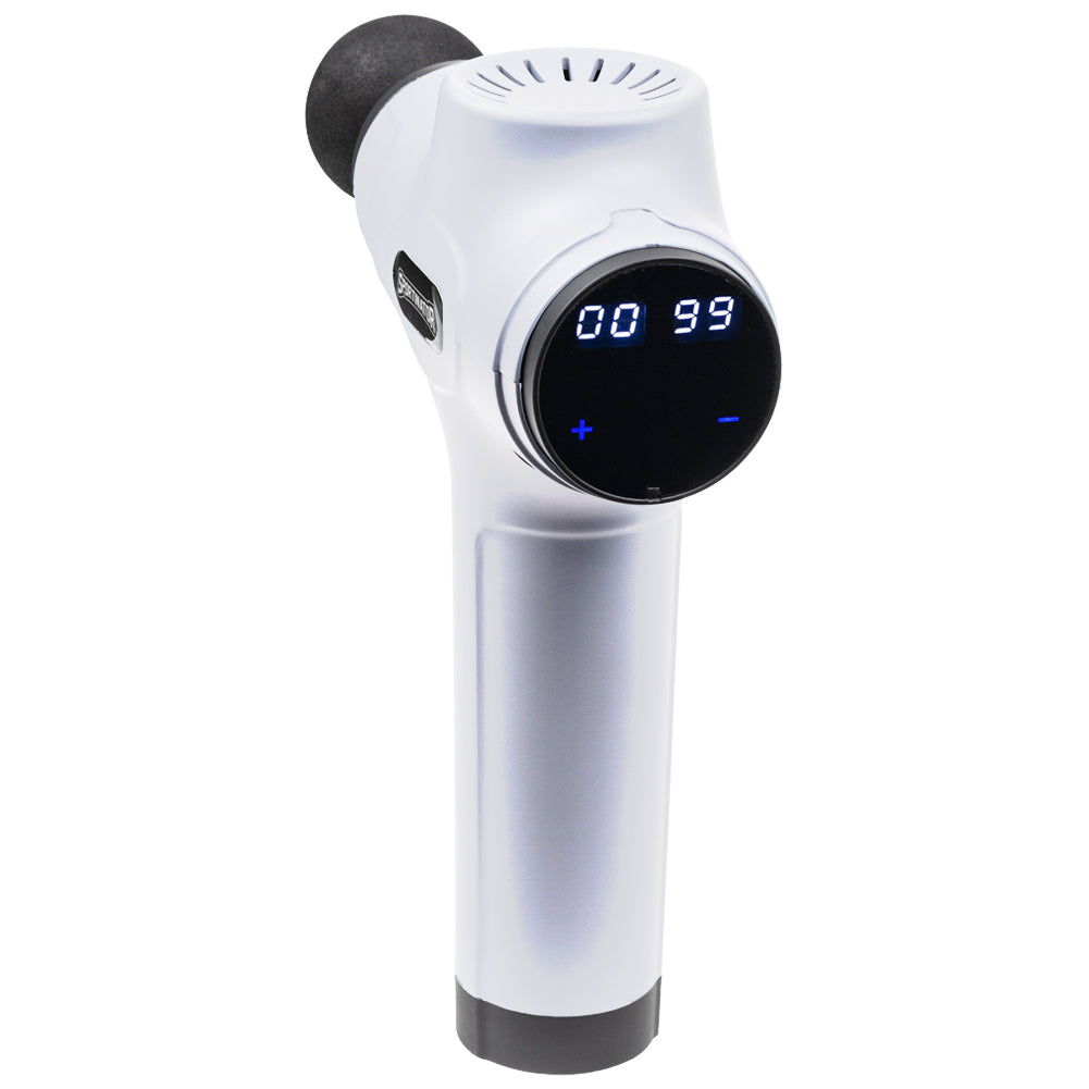 SPORTINATOR "Level Up" Massagepistole inkl. Zubehör weiß