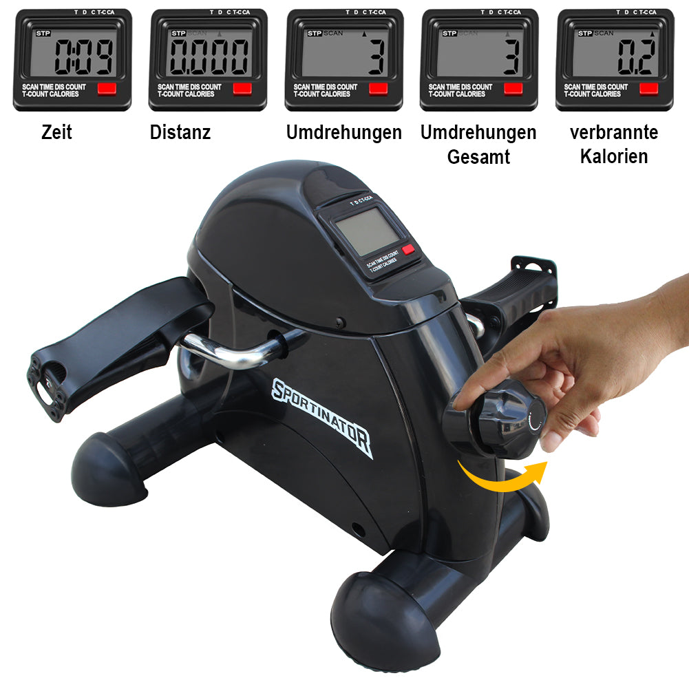 SPORTINATOR "Mobility" Mini Pedaltrainer für Beine und Arme schwarz
