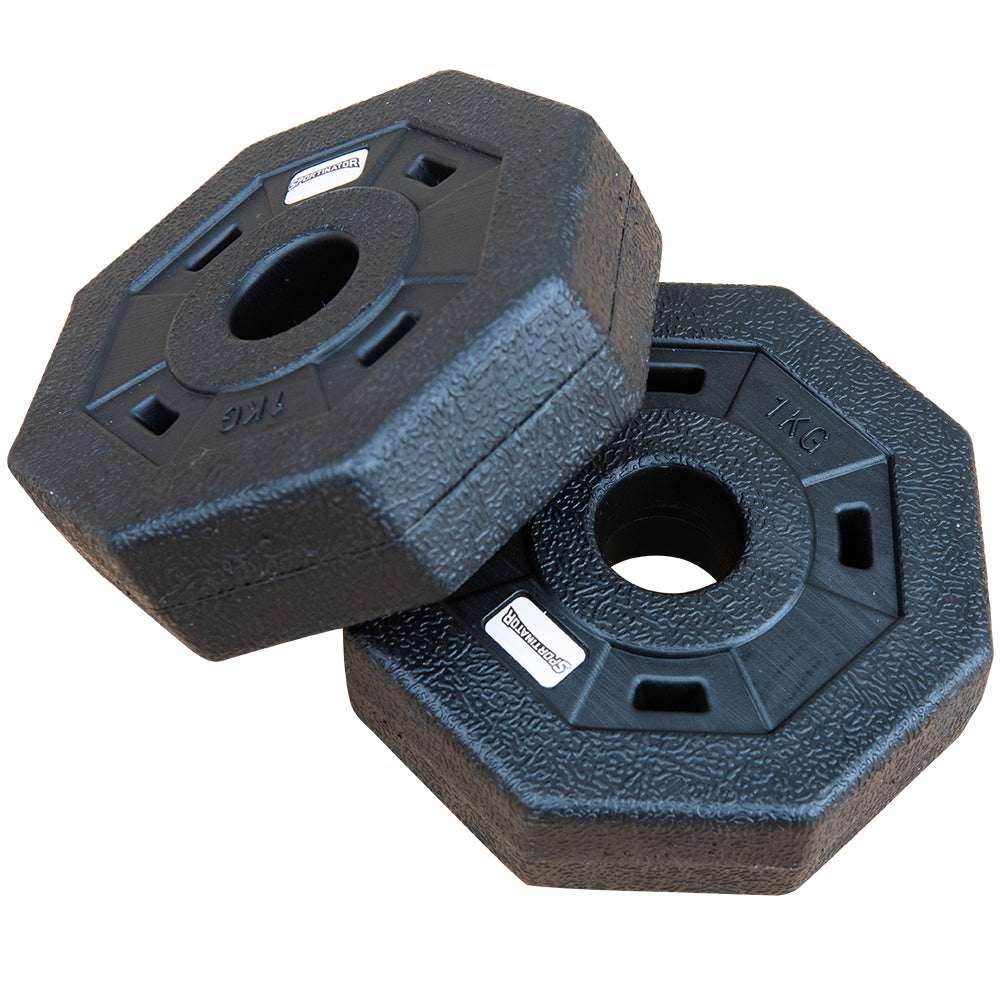 SPORTINATOR 1 kg Bumper Plates Fitness Hantelscheiben 2er-Set