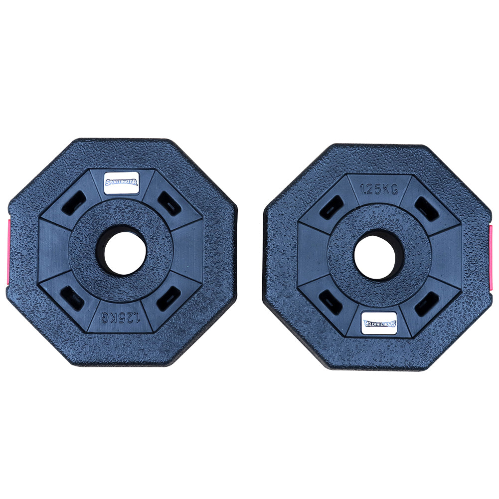 SPORTINATOR 1,25 kg Bumper Plates Fitness Hantelscheiben 2er-Set