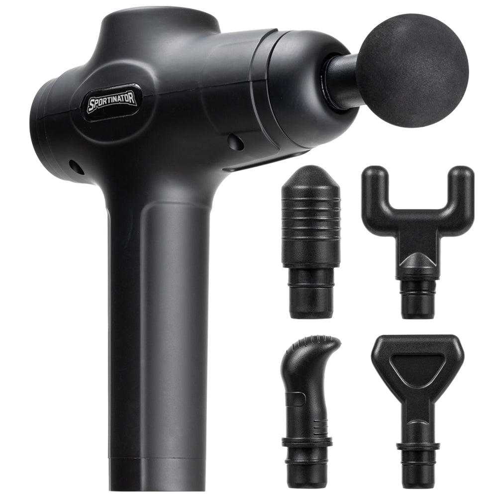 SPORTINATOR "Level Up" Massagepistole inkl. Zubehör schwarz