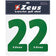 Zeus Iron-on Numbers Kit 1-22 23cm senior green – Einheitsgröße