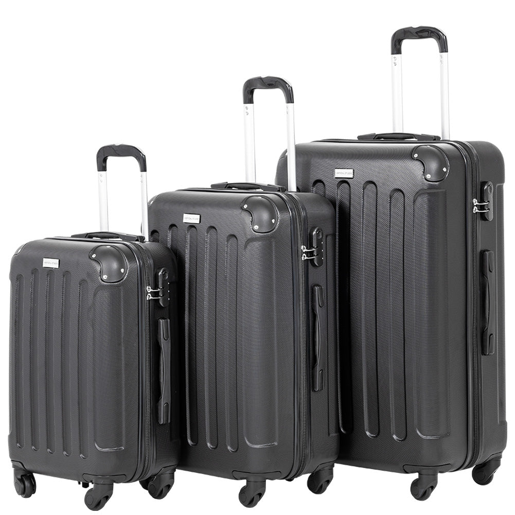 VERTICAL STUDIO "Helsinki" Suitcase Set of 3 20" 24" 28" black