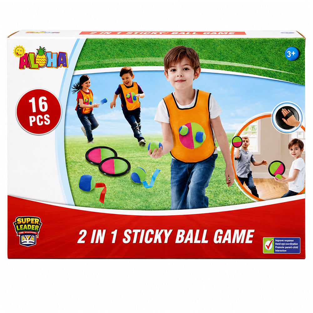 ALOHA 2 in 1 Sticky Ball Game 16-tlg. Kinder Klebeball-Spiel YG37H